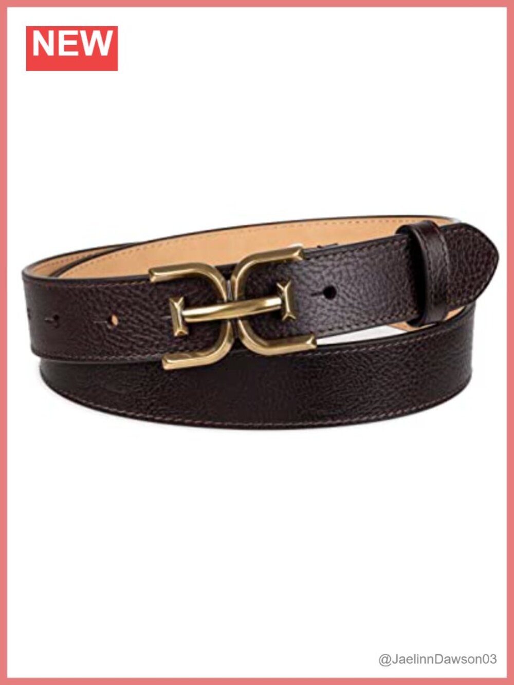 Sam Edelman Double-E Plaque Buckle Slim Belt for Jeans Dresses Trousers